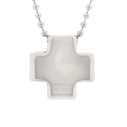 Tiffany Sterling Silver Square Cross Pendant Necklace 6 of 6