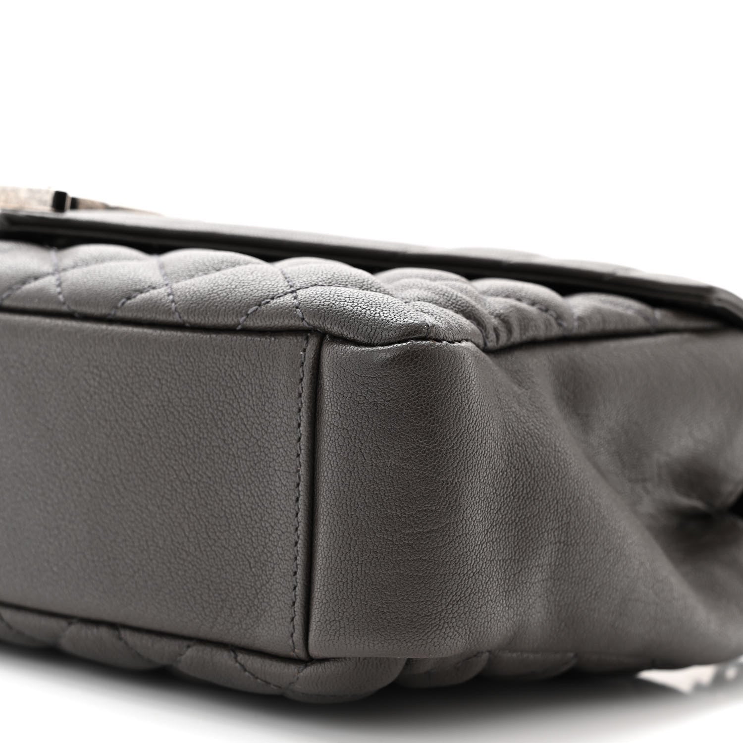 Saint Laurent Sheepskin Tri-Quilt Monogram Medium College Bag Coal 10 of 11