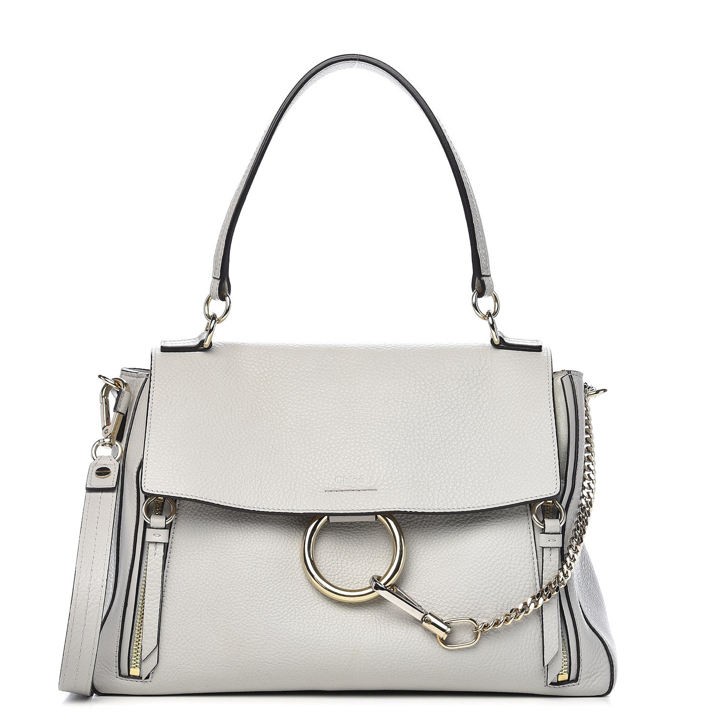 Calfskin Medium Faye Day Shoulder Bag Airy Grey