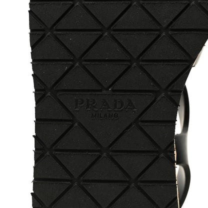 Prada Foam Rubber Cork Triangle Logo Platform Cage Sandals  40 Black 8 of 10