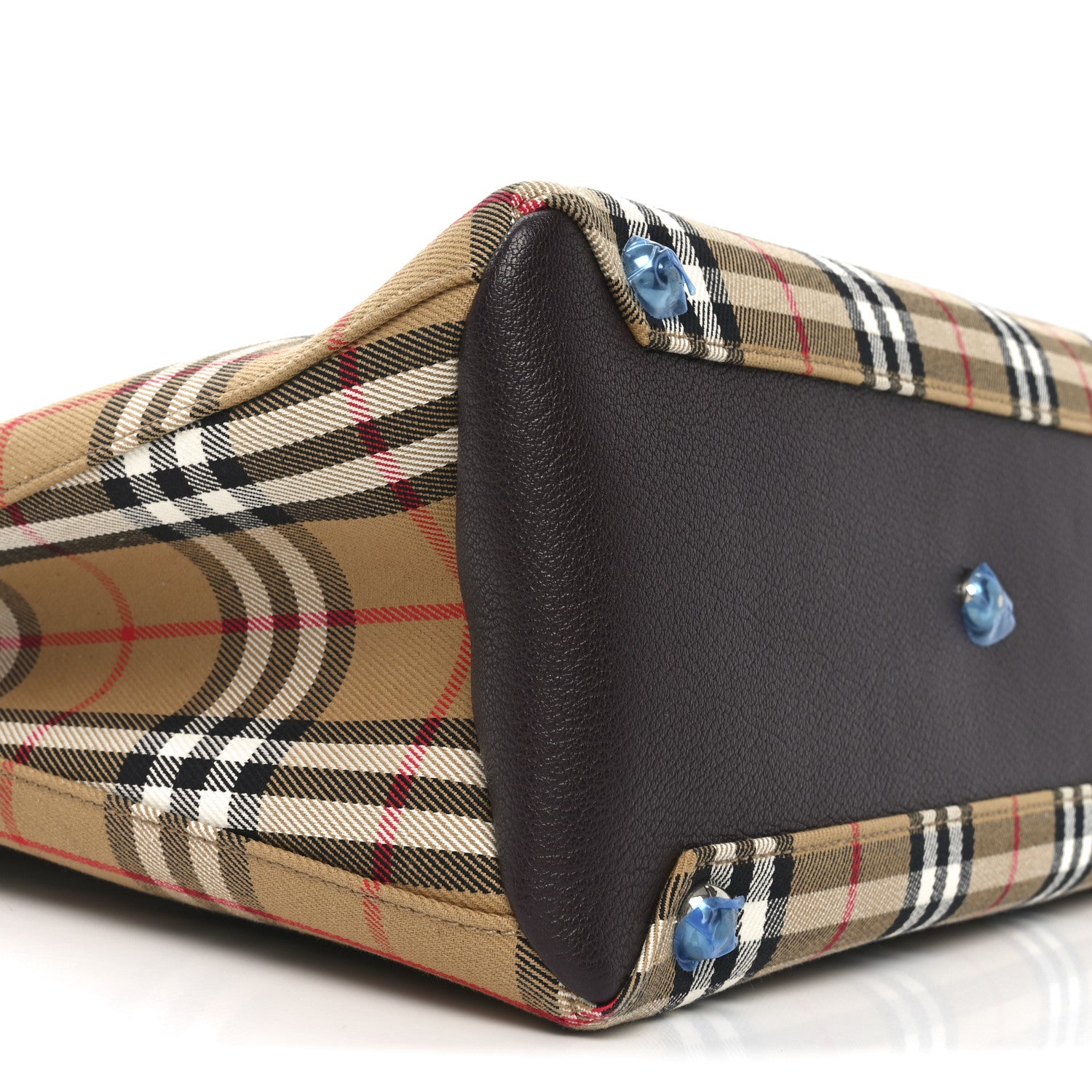 Burberry Goatskin Vintage Check Medium Banner Tote Deep Claret 9 of 10