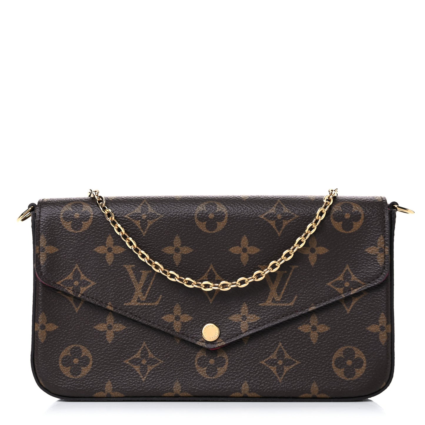 Monogram Pochette Felicie Chain Wallet Fuchsia