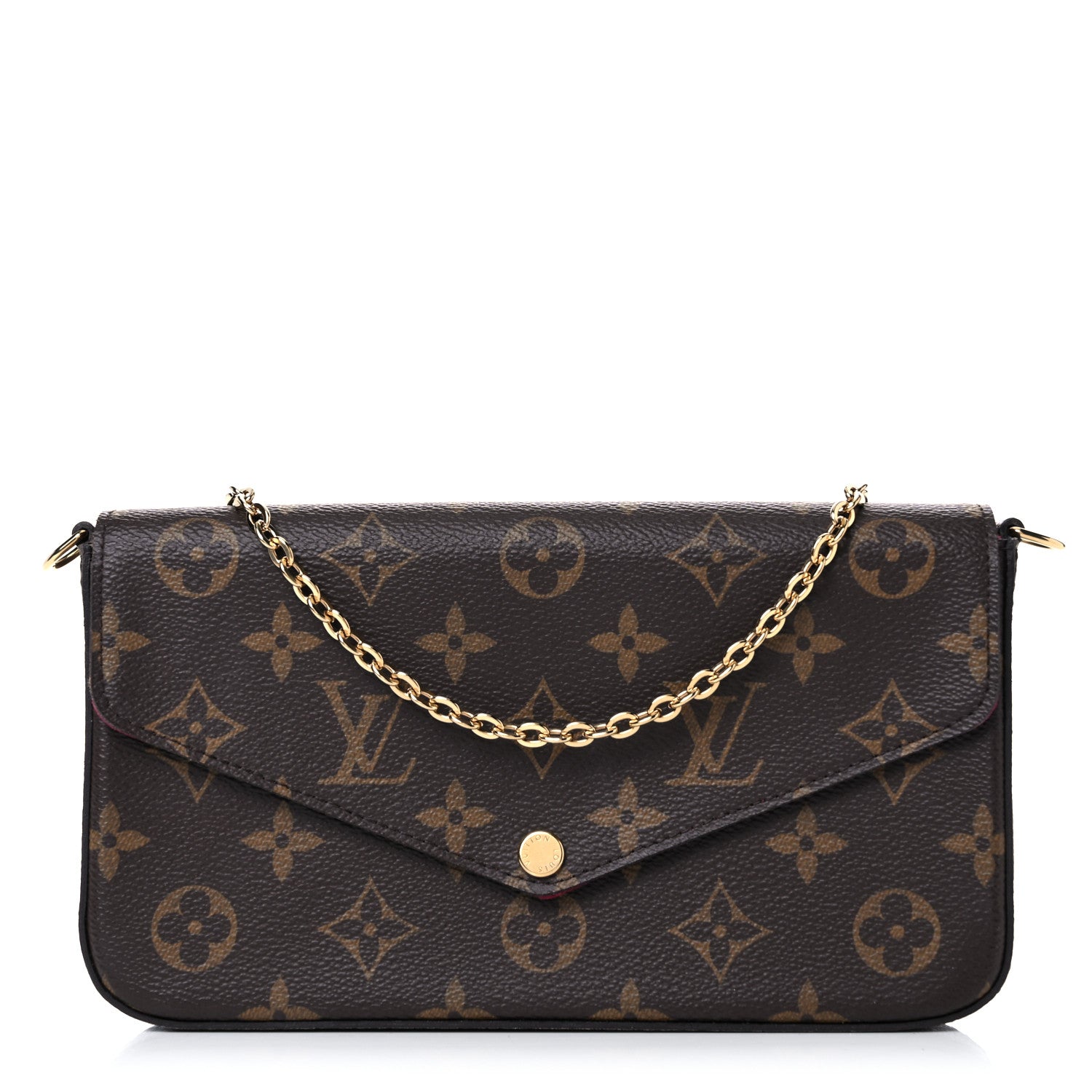 Louis Vuitton Monogram Pochette Felicie Chain Wallet Fuchsia 3 of 10