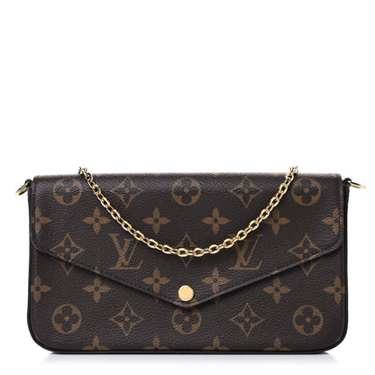 Louis Vuitton Monogram Pochette Felicie Chain Wallet Fuchsia 3 of 10