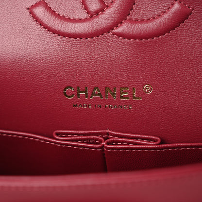 Chanel Lambskin Quilted Medium Double Flap Burgundy 6 of 10