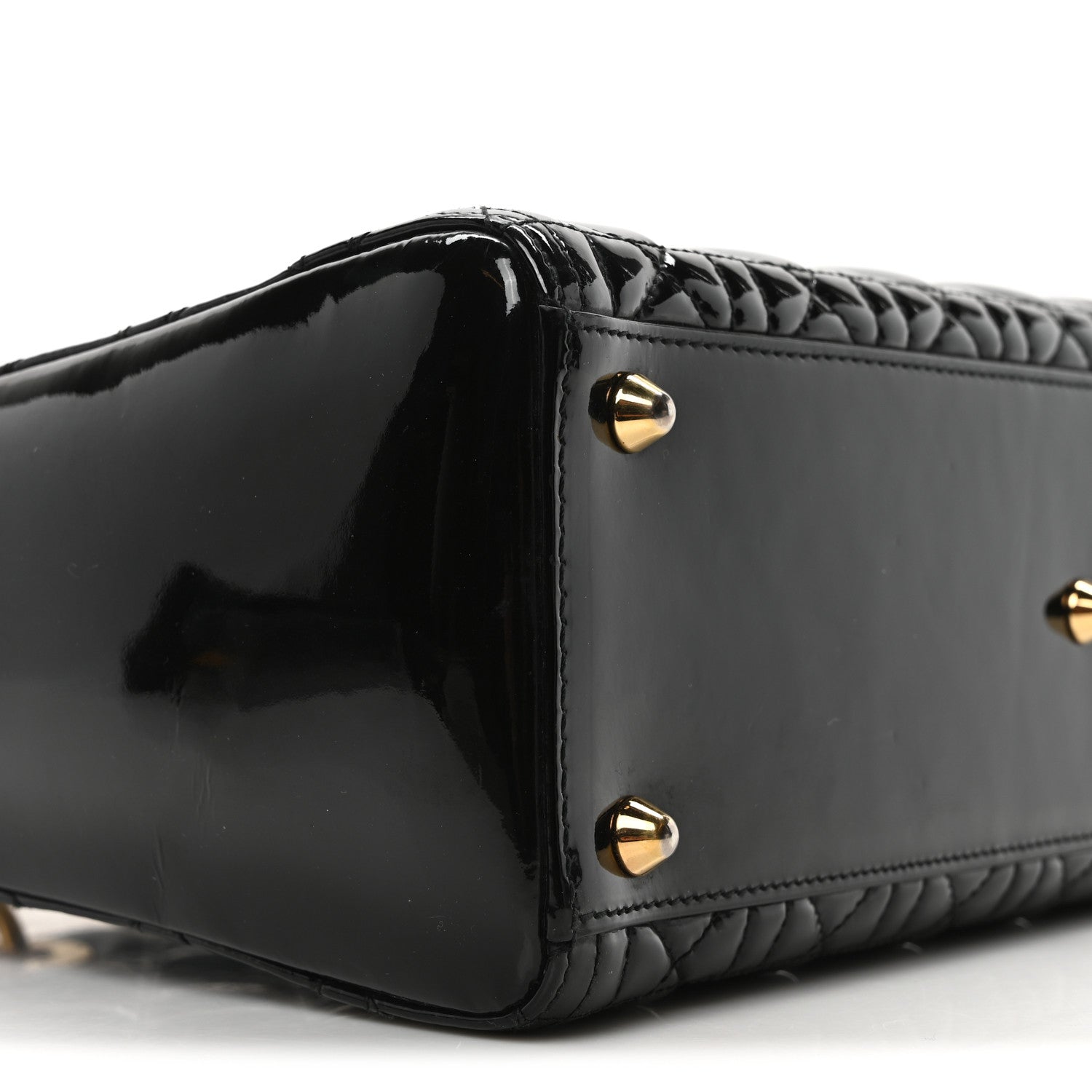 Christian Dior Patent Cannage Large Lady Dior Black 9 of 10