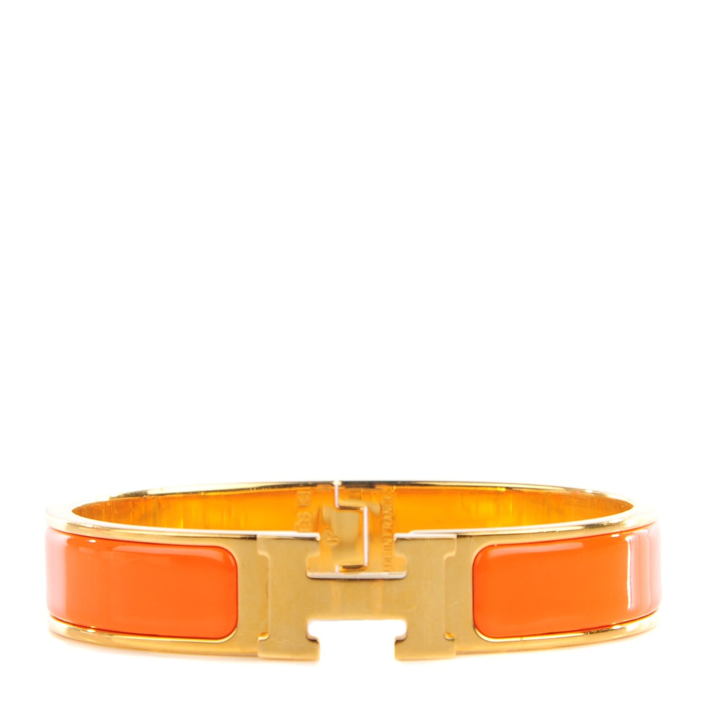 Enamel Narrow Clic Clac H Bracelet PM Orange