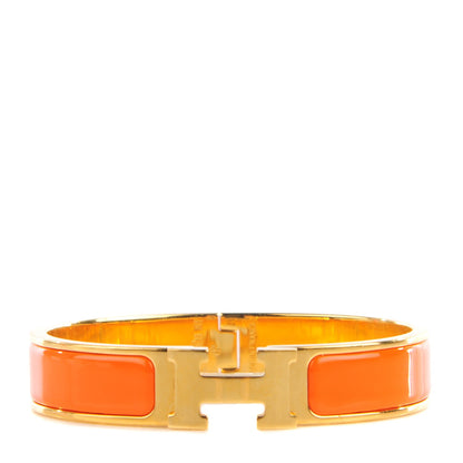 Hermes Enamel Narrow Clic Clac H Bracelet PM Orange 1 of 6