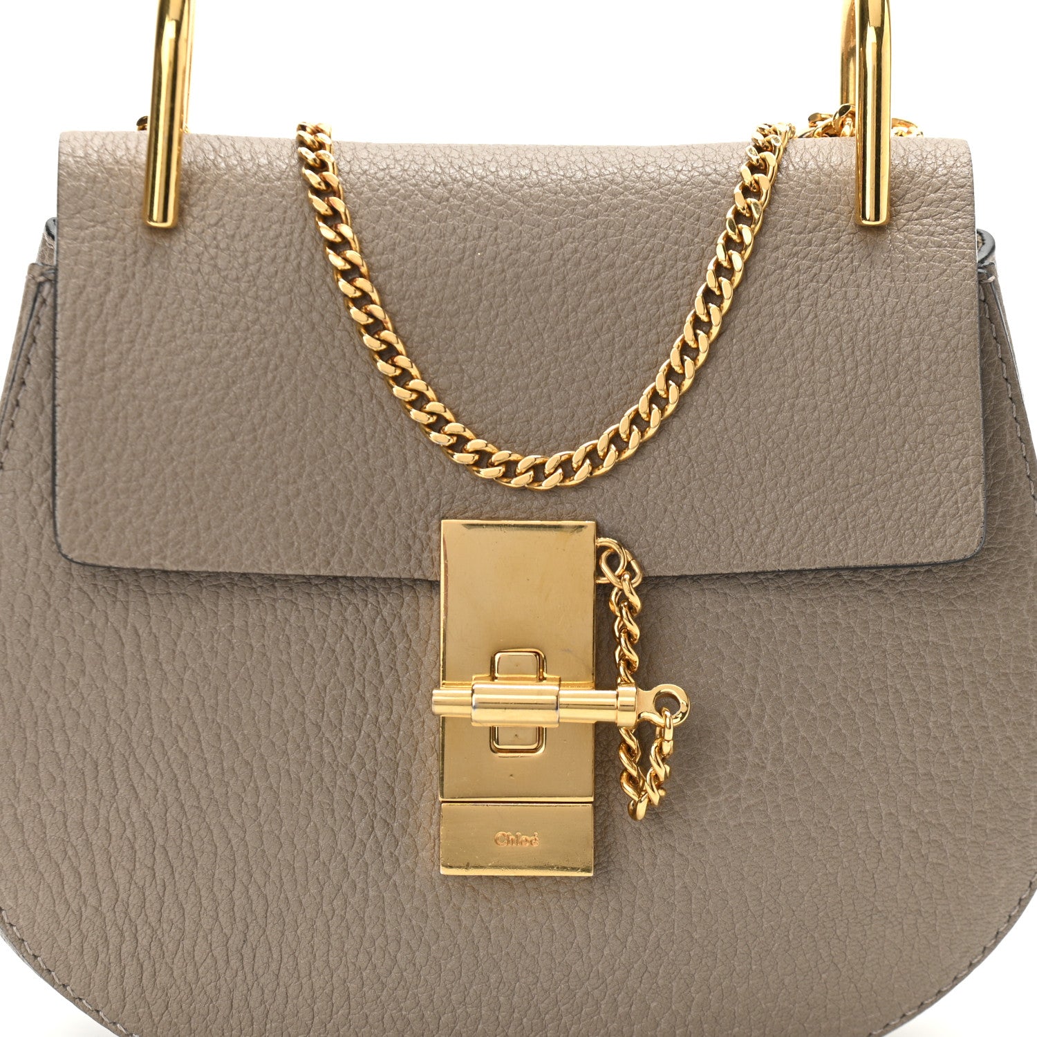 Chloe Grained Lambskin Mini Drew Shoulder Bag Motty Grey 7 of 9