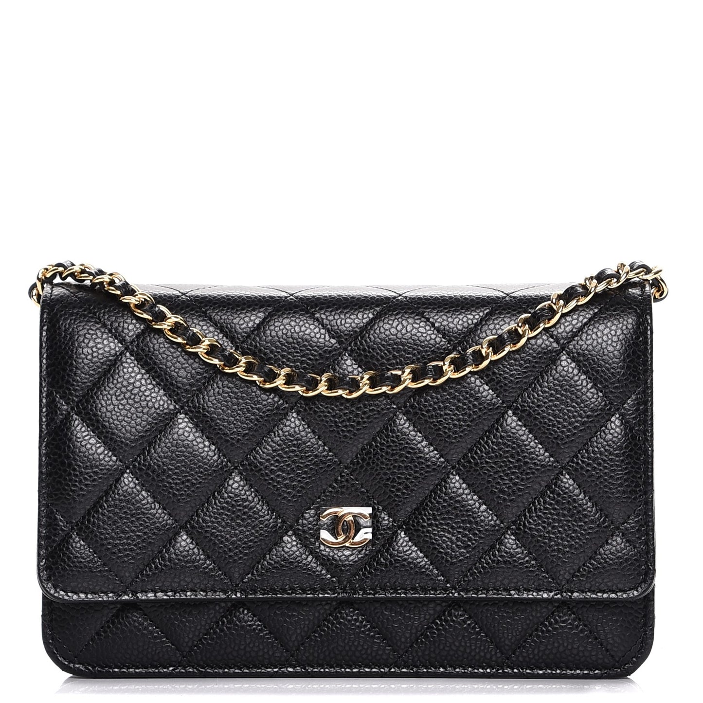 Caviar Quilted Wallet On Chain WOC Black