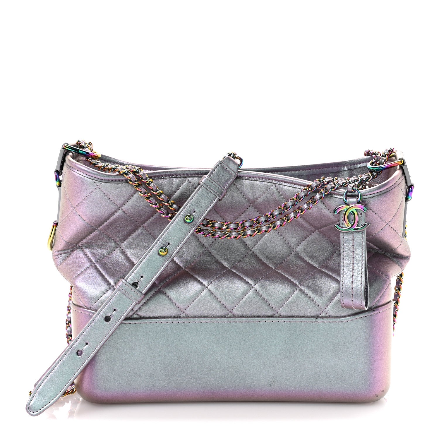 Chanel Iridescent Lambskin Calfskin Quilted Medium Gabrielle Hobo Light Purple 1 of 14