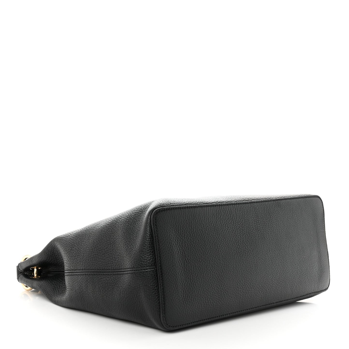 Pebbled Calfskin Large Soho Hobo Black
