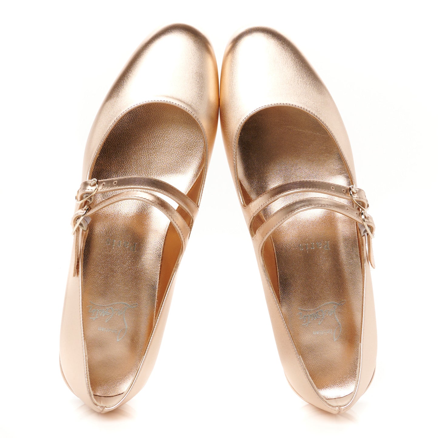Calf Laminato Satin Sweet Jane Flats 37.5 Leche