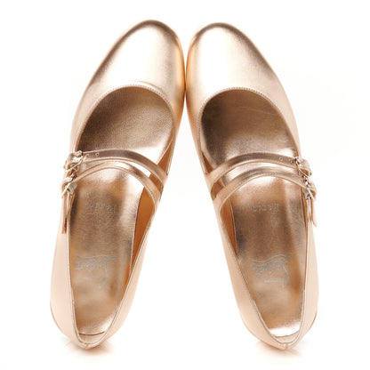 Christian Louboutin Calf Laminato Satin Sweet Jane Flats 37.5 Leche 2 of 10
