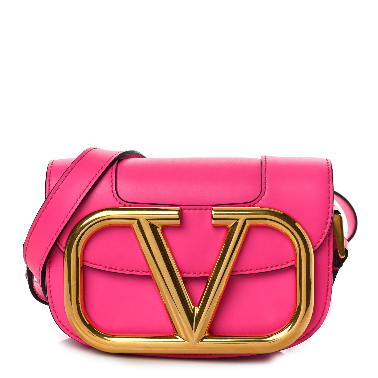 Valentino Garavani Calfskin Small Supervee Crossbody Bag Azalea 1 of 11
