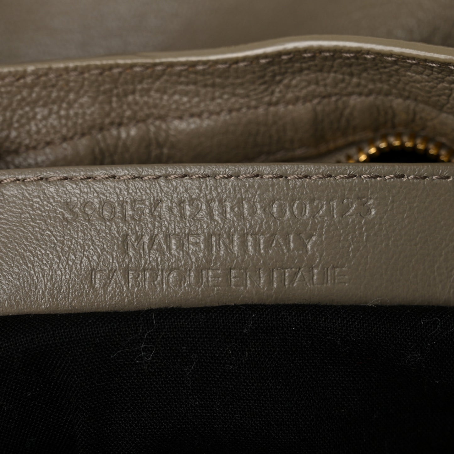 Chevre Gold Metallic Edge Hardware City Gris Taupe
