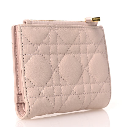 Christian Dior Grained Calfskin Supple Cannage Caro Dahlia Wallet Powder Pink 3 of 13