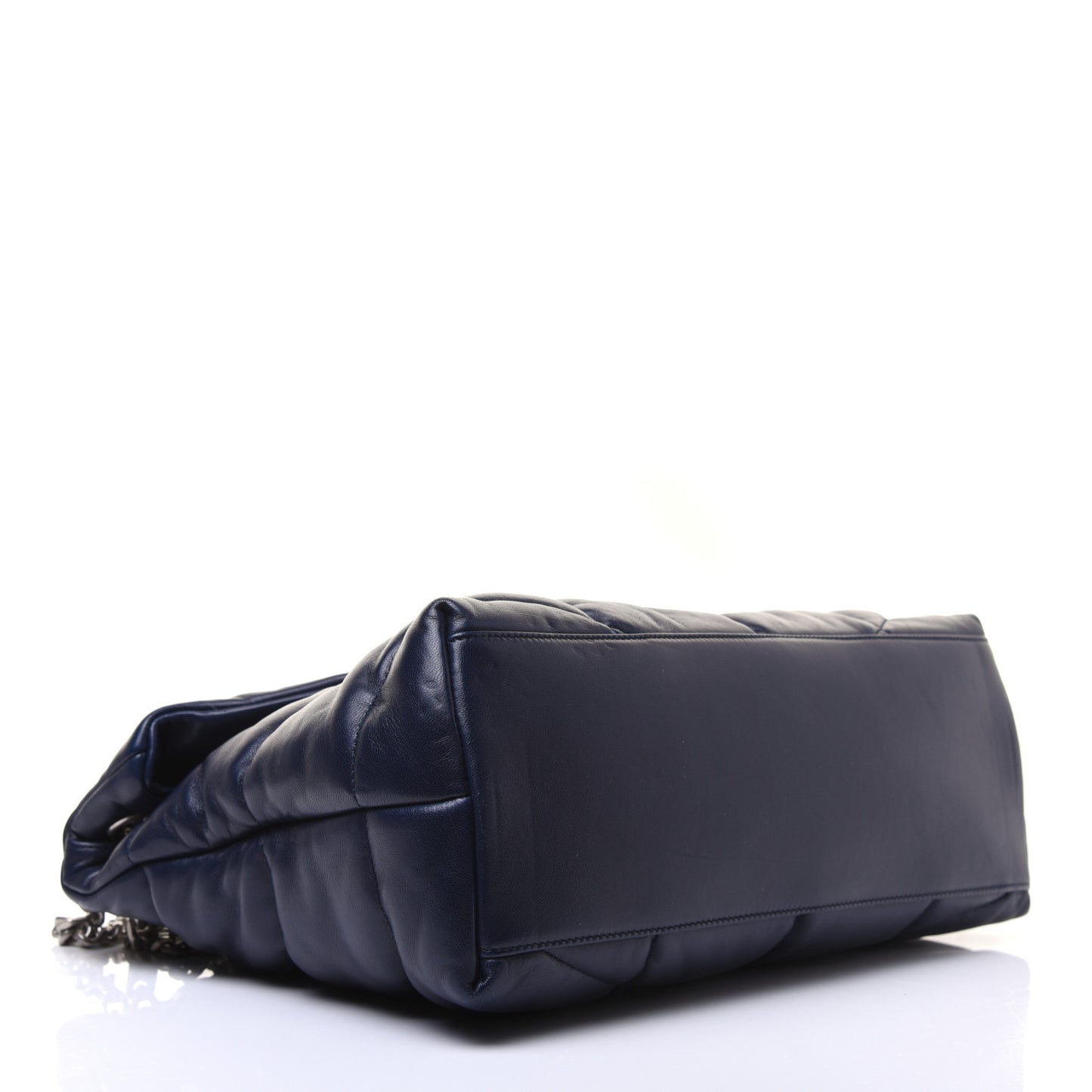 Lambskin Quilted Small Loulou Puffer Monogram Chain Satchel Navy