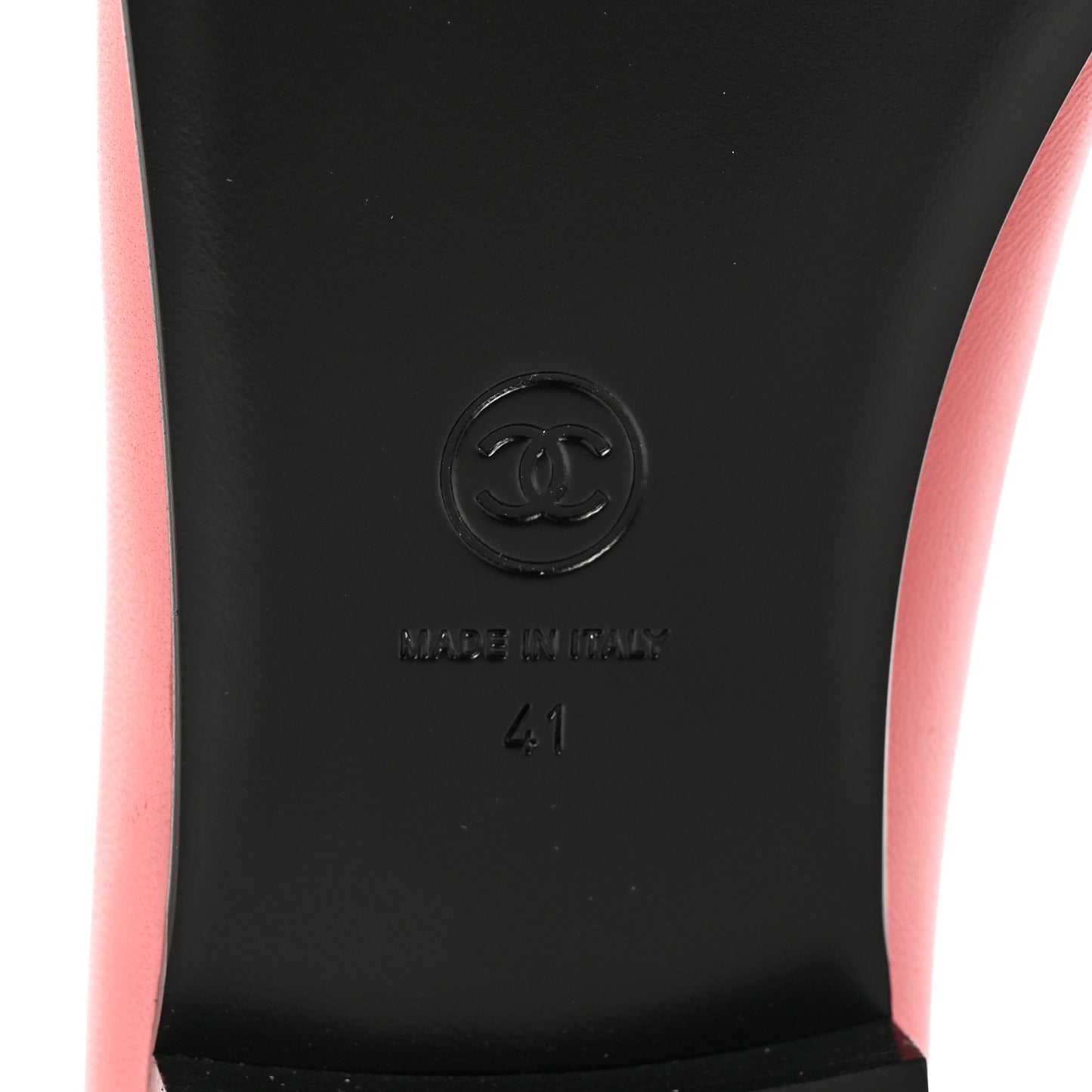 Lambskin Cap Toe CC Ballerina Flats 41 Coral Black