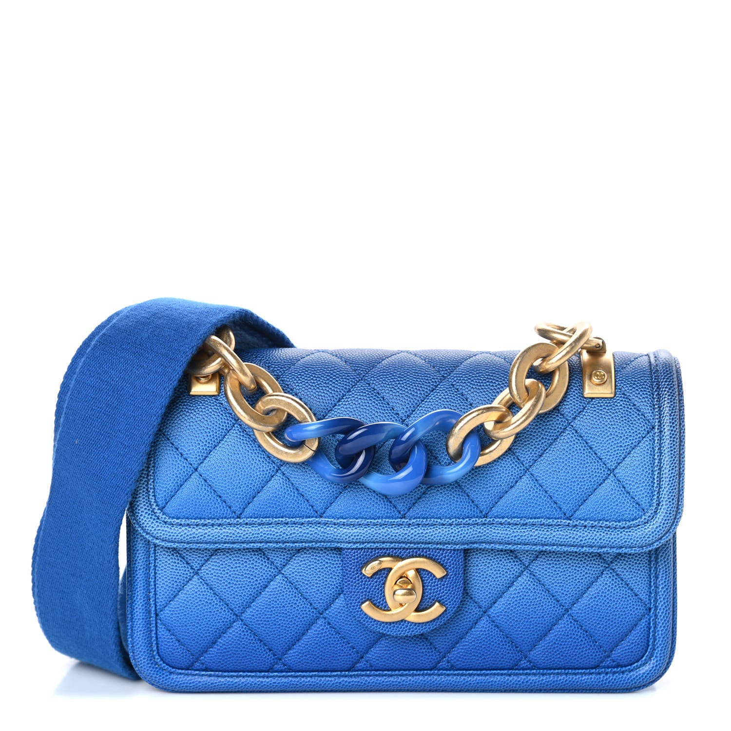 Chanel Caviar Quilted Small Sunset On The Sea Flap Blue 1 of 10