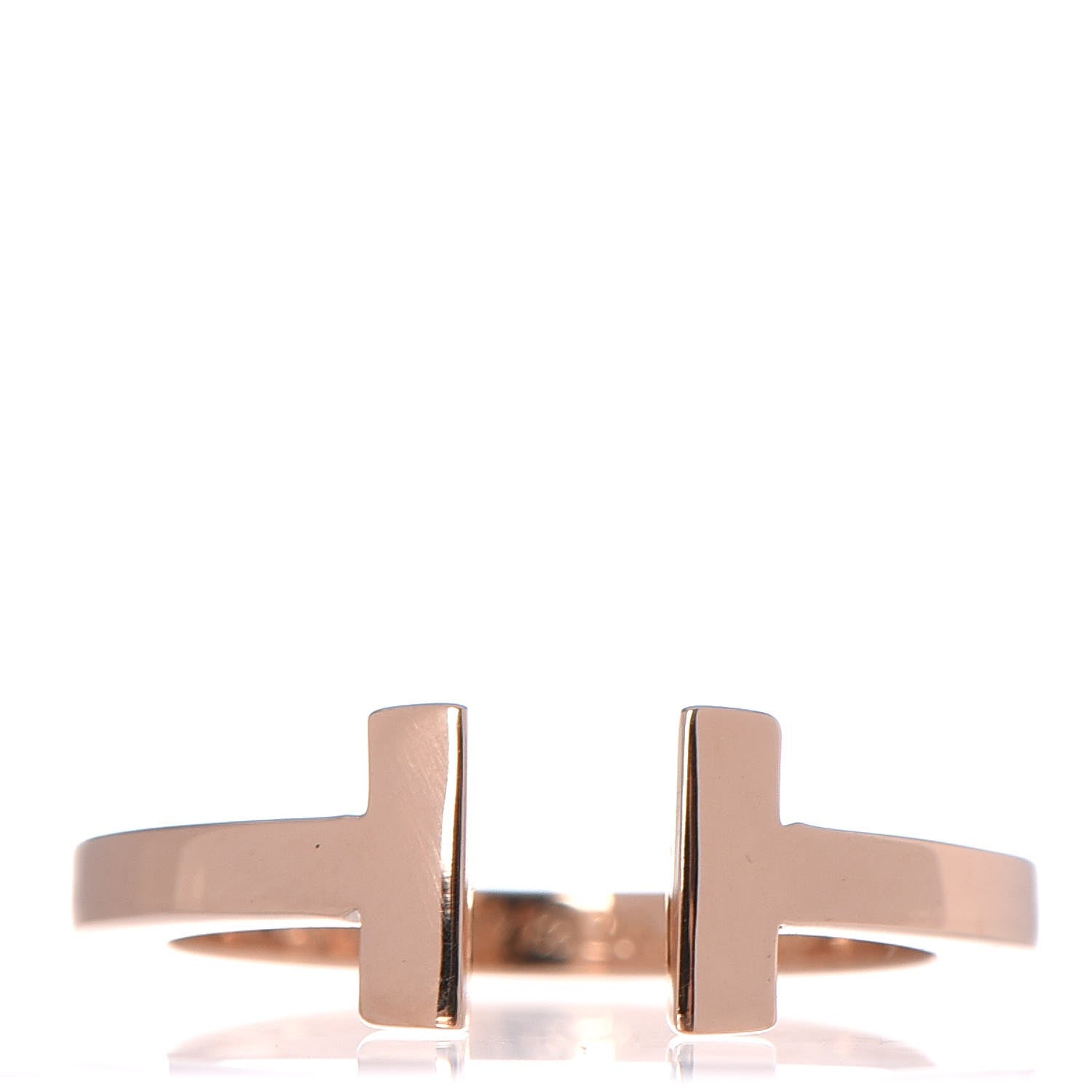 Tiffany 18K Rose Gold T Square Ring 56 7.5 1 of 5