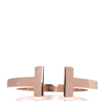 Tiffany 18K Rose Gold T Square Ring 56 7.5 1 of 5
