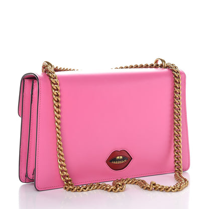 Gucci Knight Calfskin Malaga Kid Heart Medium GG Marmont Chain Handle Bag Tropical Pink Flower Hibiscus Red Multicolor 3 of 7