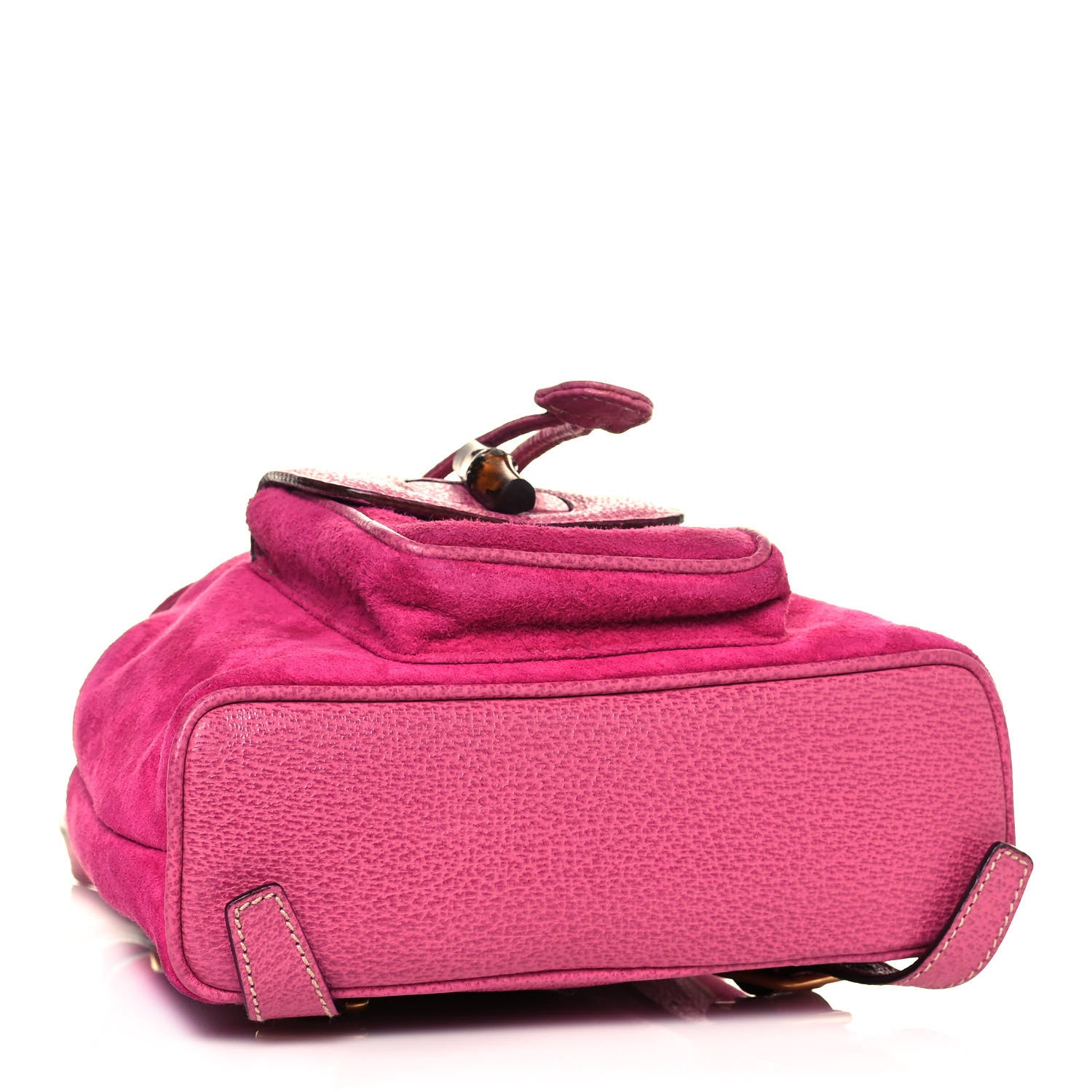 Gucci Suede Calfskin Bamboo Backpack Pink 3 of 12