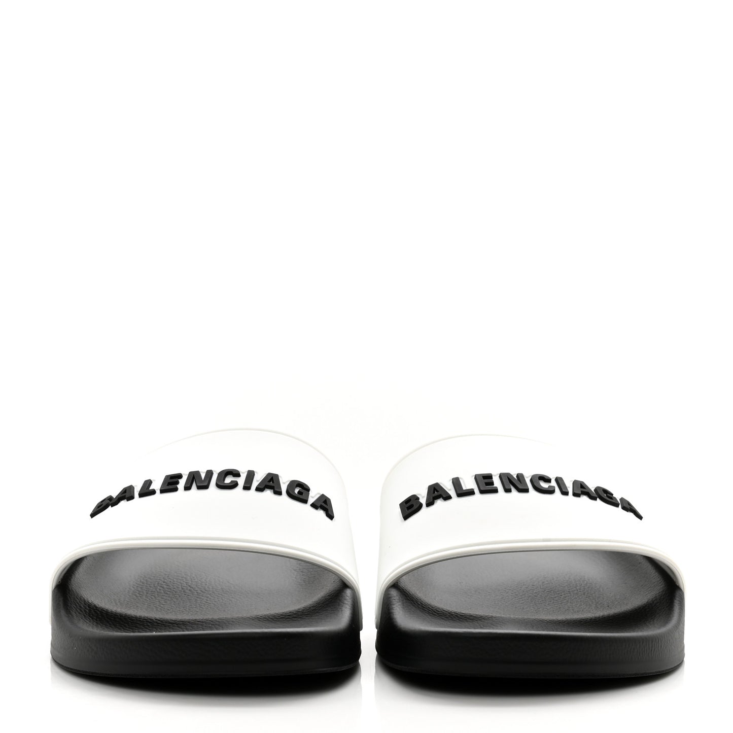 Rubber Womens Logo Pool Slide Sandals 38 Black White