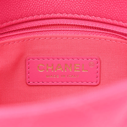 Chanel Shiny Caviar Quilted Small Chain Melody Flap Dark Pink 6 of 11