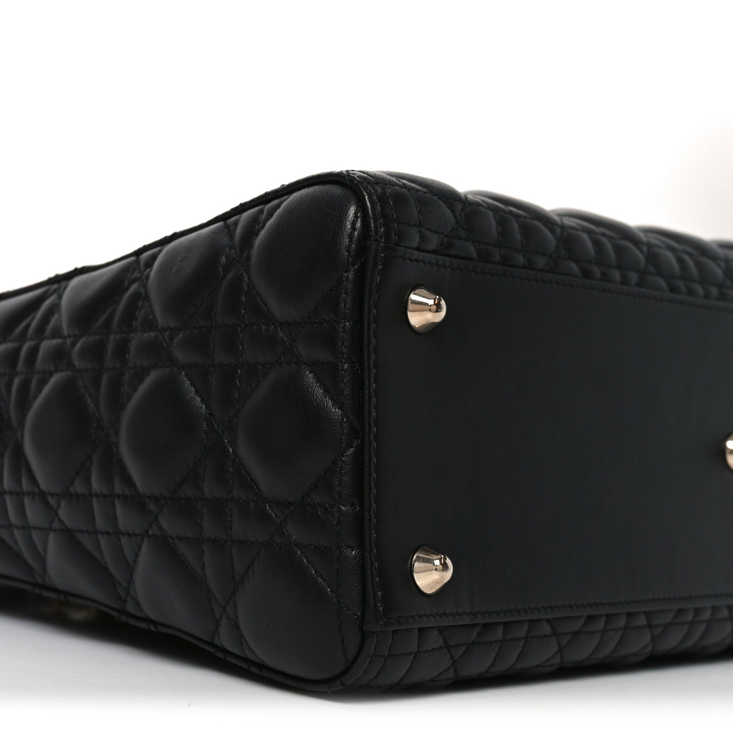 Christian Dior Lambskin Cannage Large Lady Dior Black 9 of 10