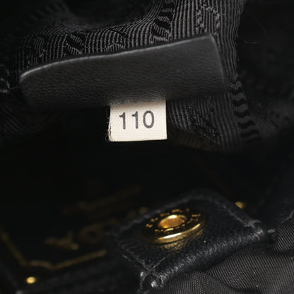 Prada Tessuto Nylon Logo Mini Drawstring Bucket Bag Black 8 of 12