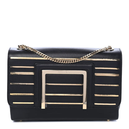 Jimmy Choo Calfskin Alba Shoulder Bag Black 1 of 10