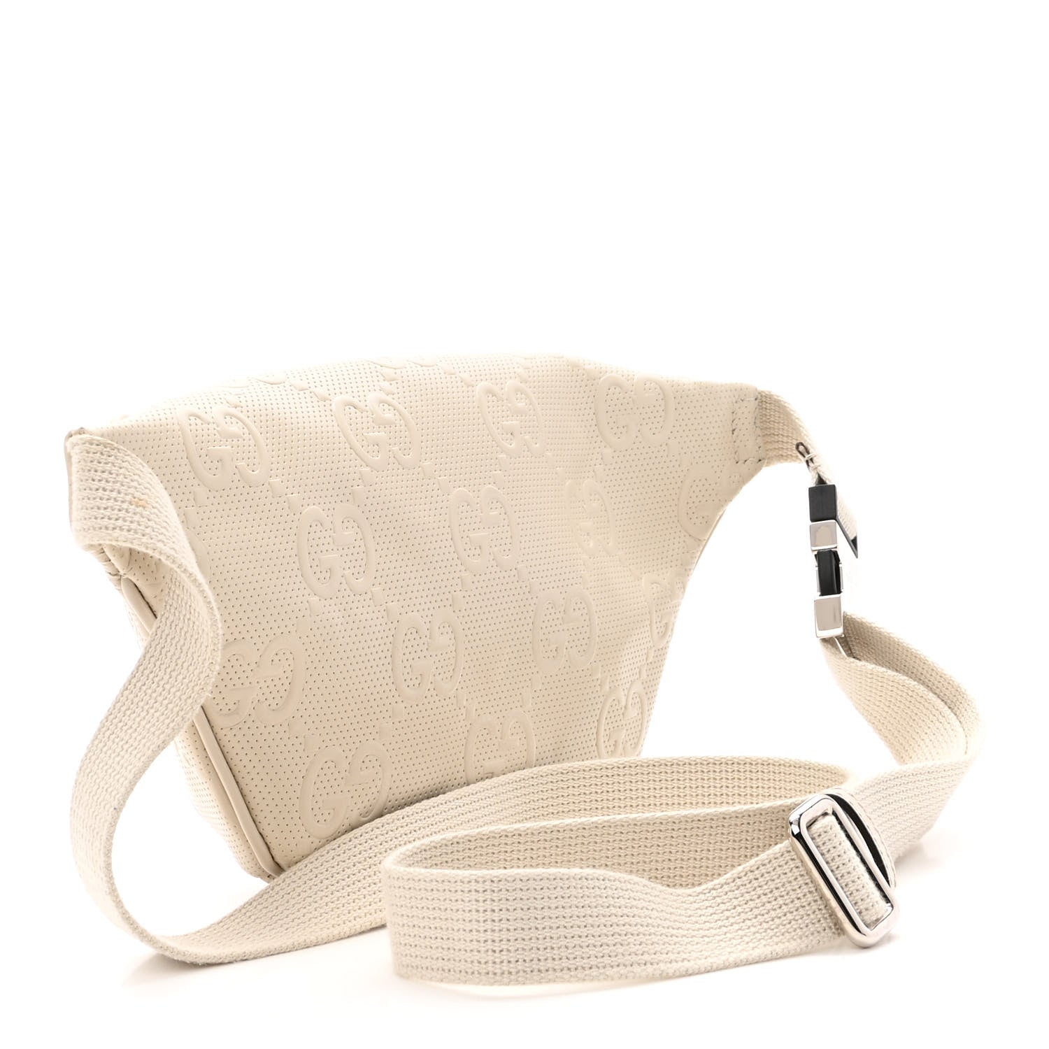 Gucci Calfskin GG Tennis Embossed Belt Bag Mystic White 3 of 14