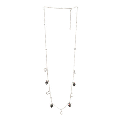 Gucci Silver Interlocking G Strawberry Pendant Necklace 3 of 5