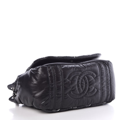 Chanel Nylon Quilted Tweed Stitch Bubble Flap Black 4 of 7