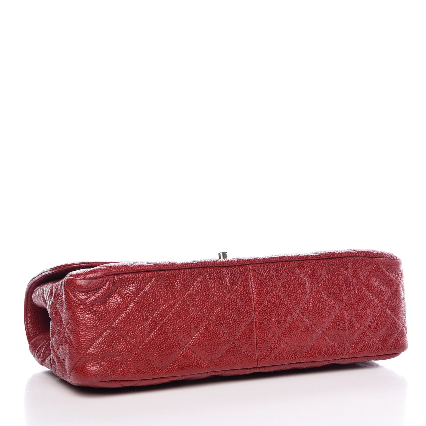 Crumpled Grained Calfskin Flap Red