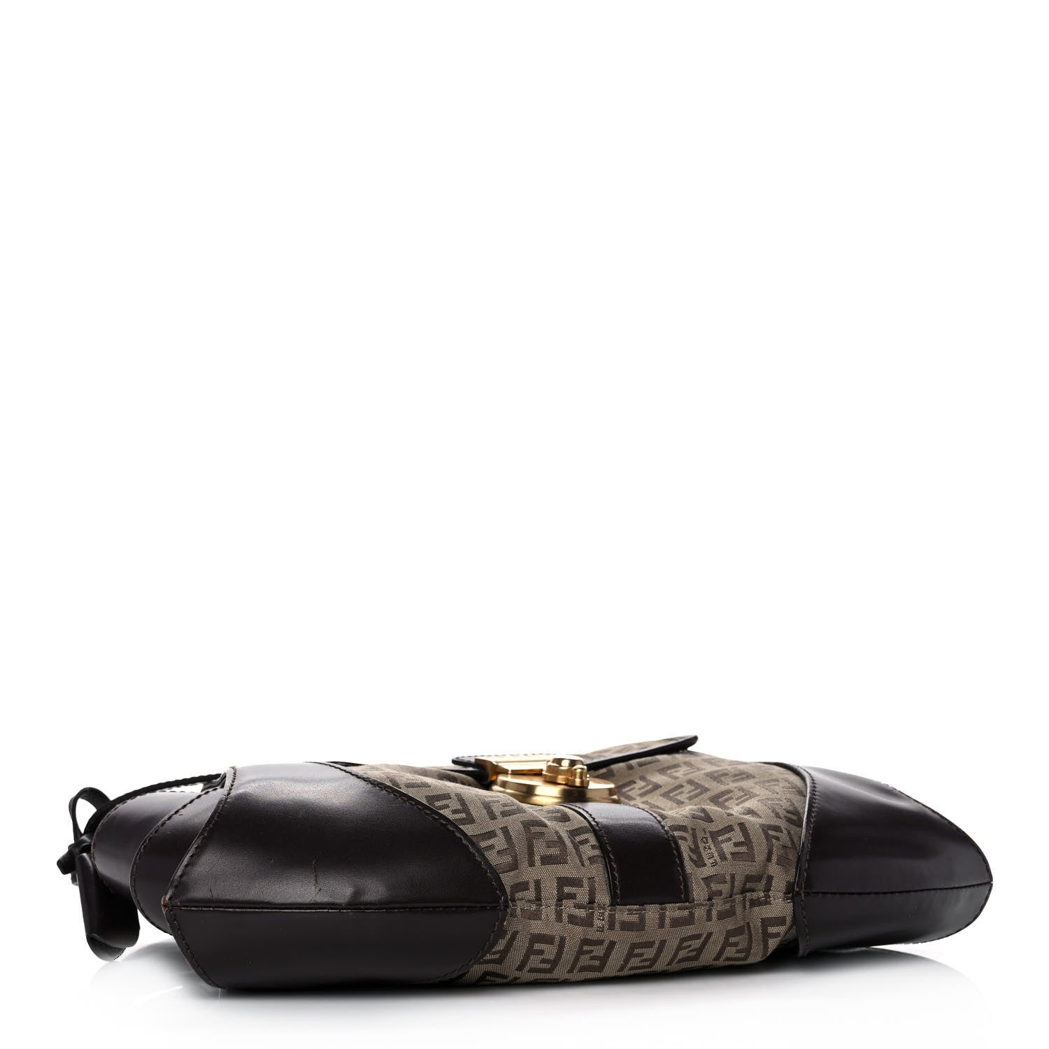 Fendi Zucchino Cuoio Ingrassato Medium Compilation Hobo Panna Salvia Moro 4 of 14