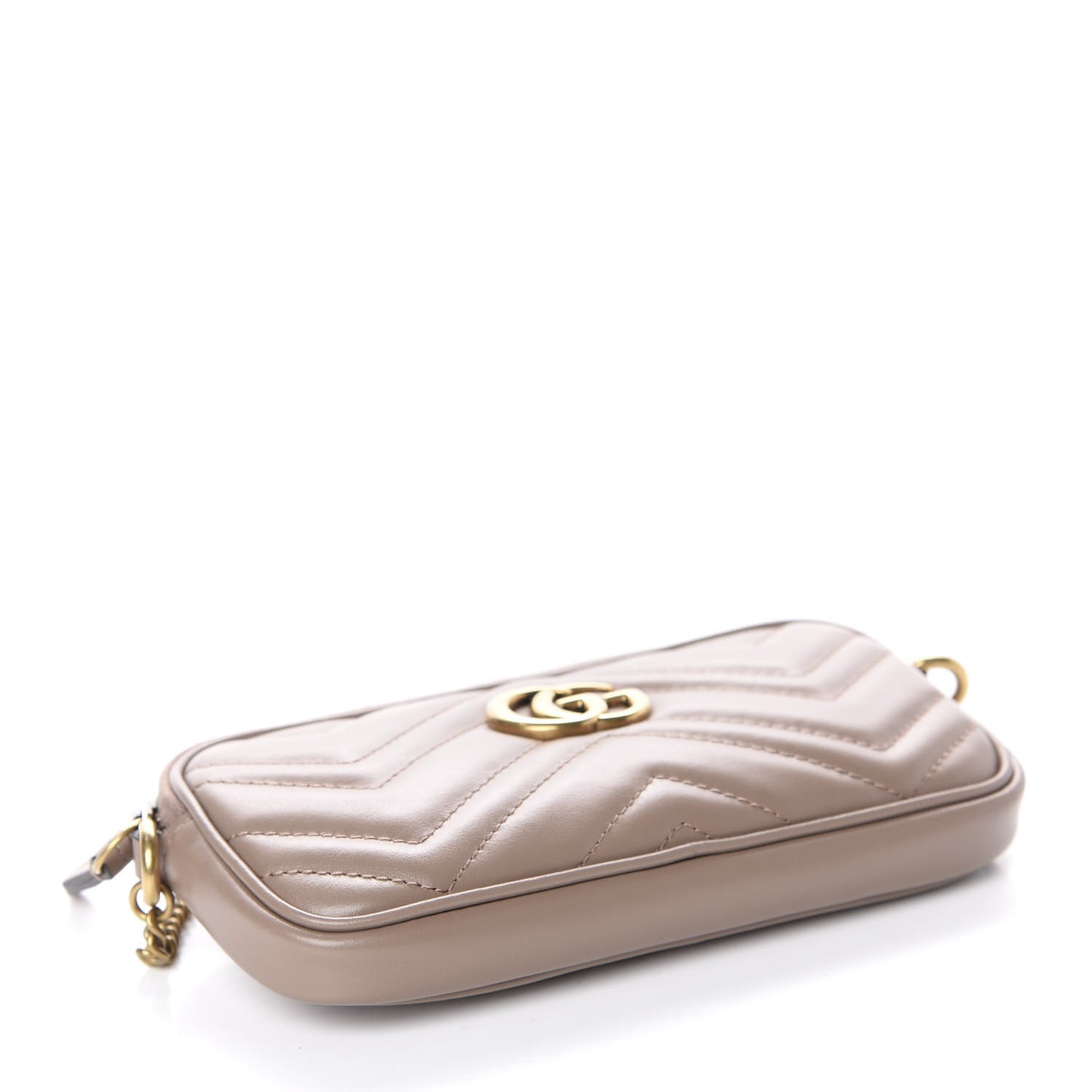 Calfskin Matelasse Mini GG Marmont Chain Crossbody Bag Porcelain Rose