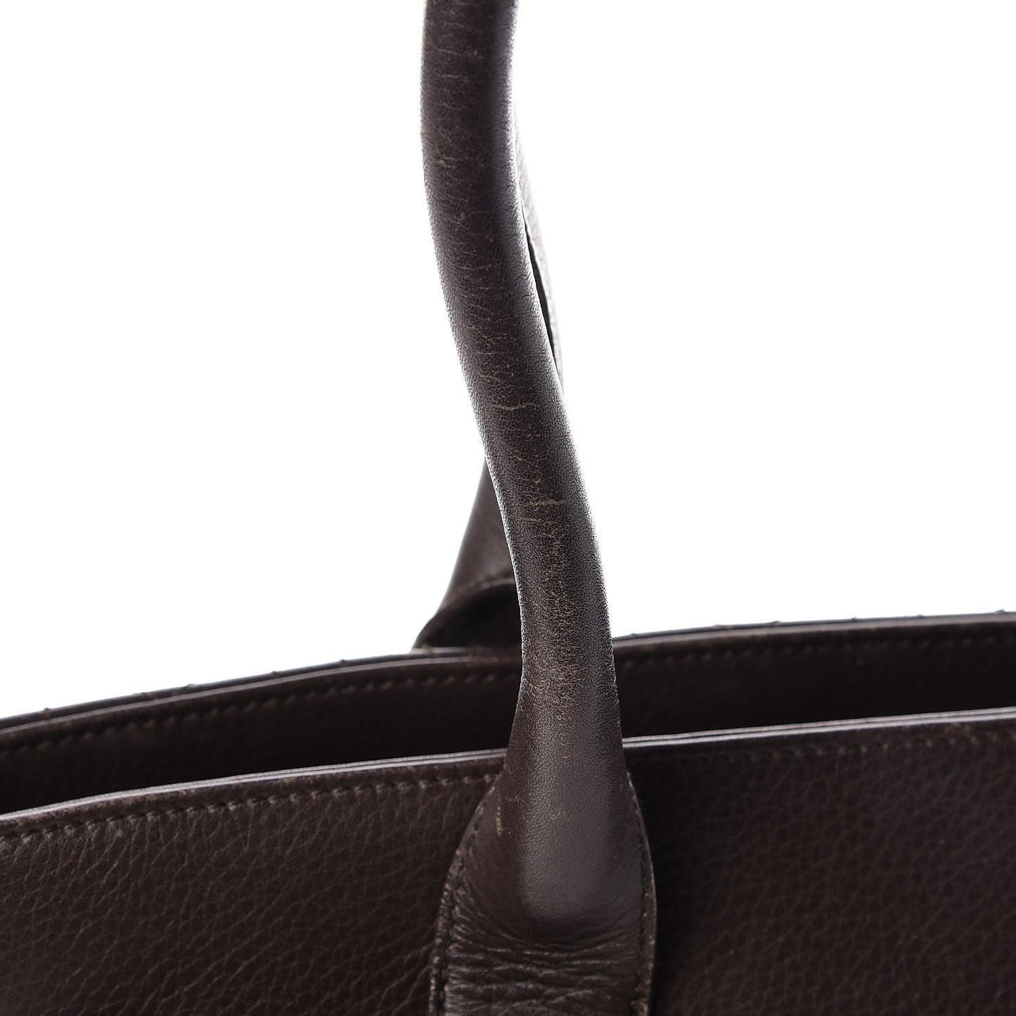 Calfskin Cannage Shoulder Bag Dark Brown