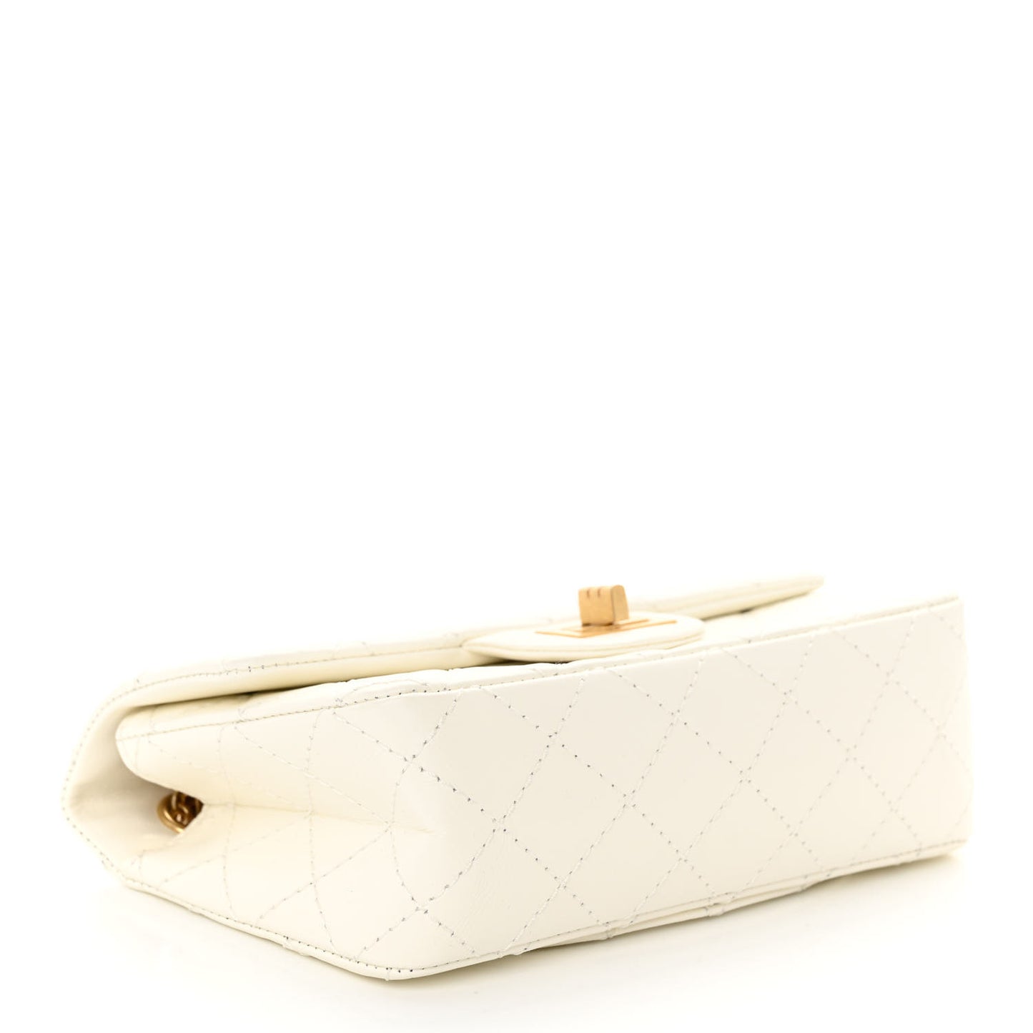 Aged Calfskin Quilted 2.55 Reissue Mini Flap White