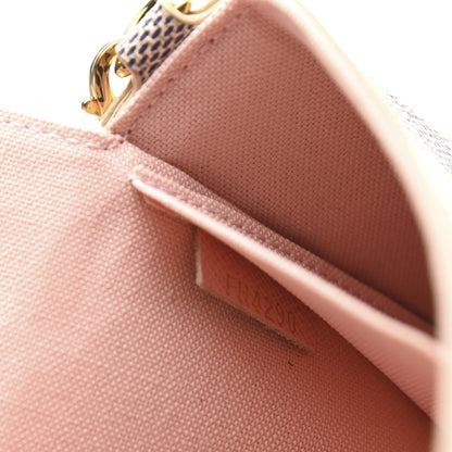 Louis Vuitton Damier Azur Pochette Felicie Chain Wallet Rose Ballerine 8 of 11