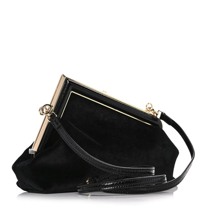 Fendi Velvet Karung Small Fendi First Black 2 of 11