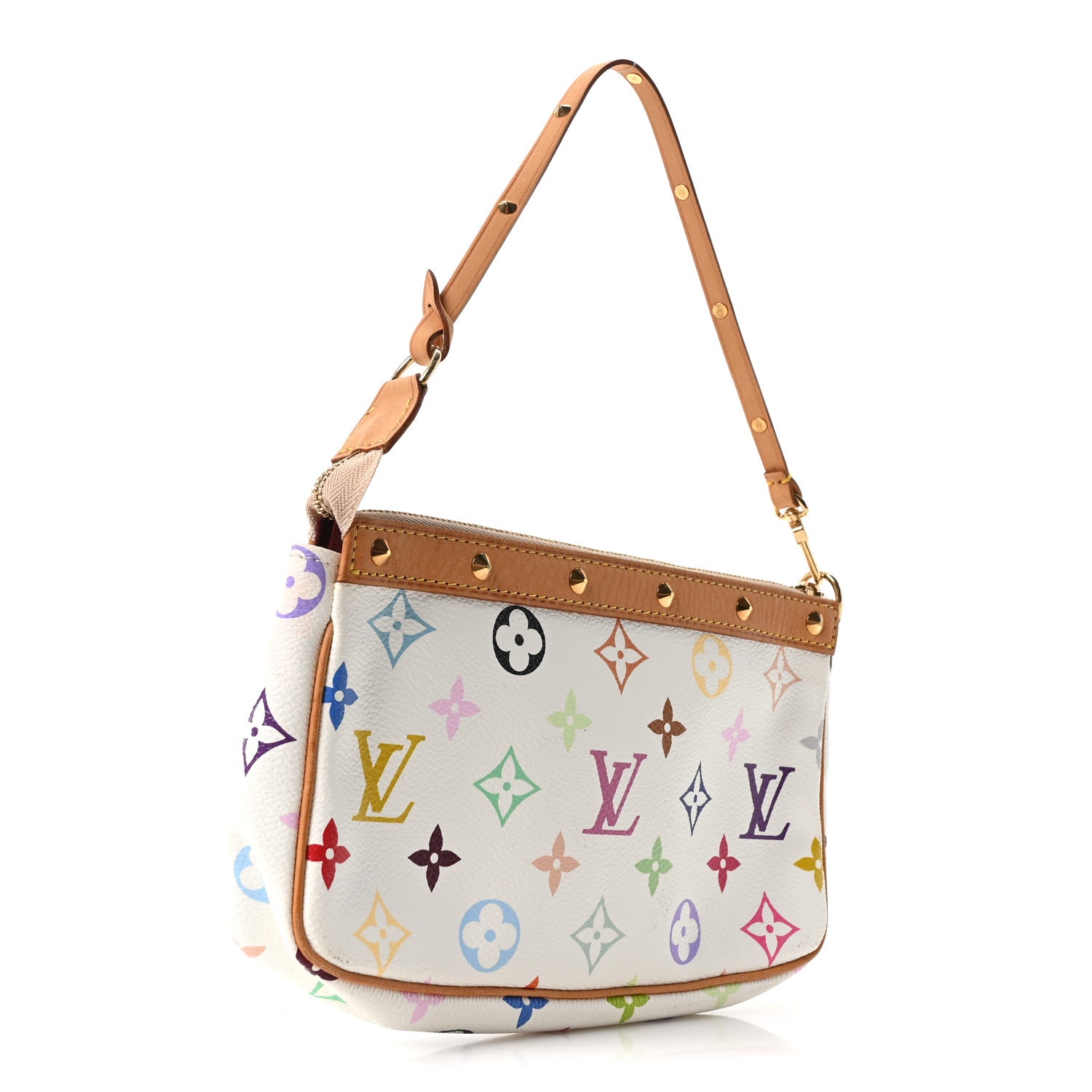 Louis Vuitton Monogram Multicolor Pochette Accessories White 3 of 9
