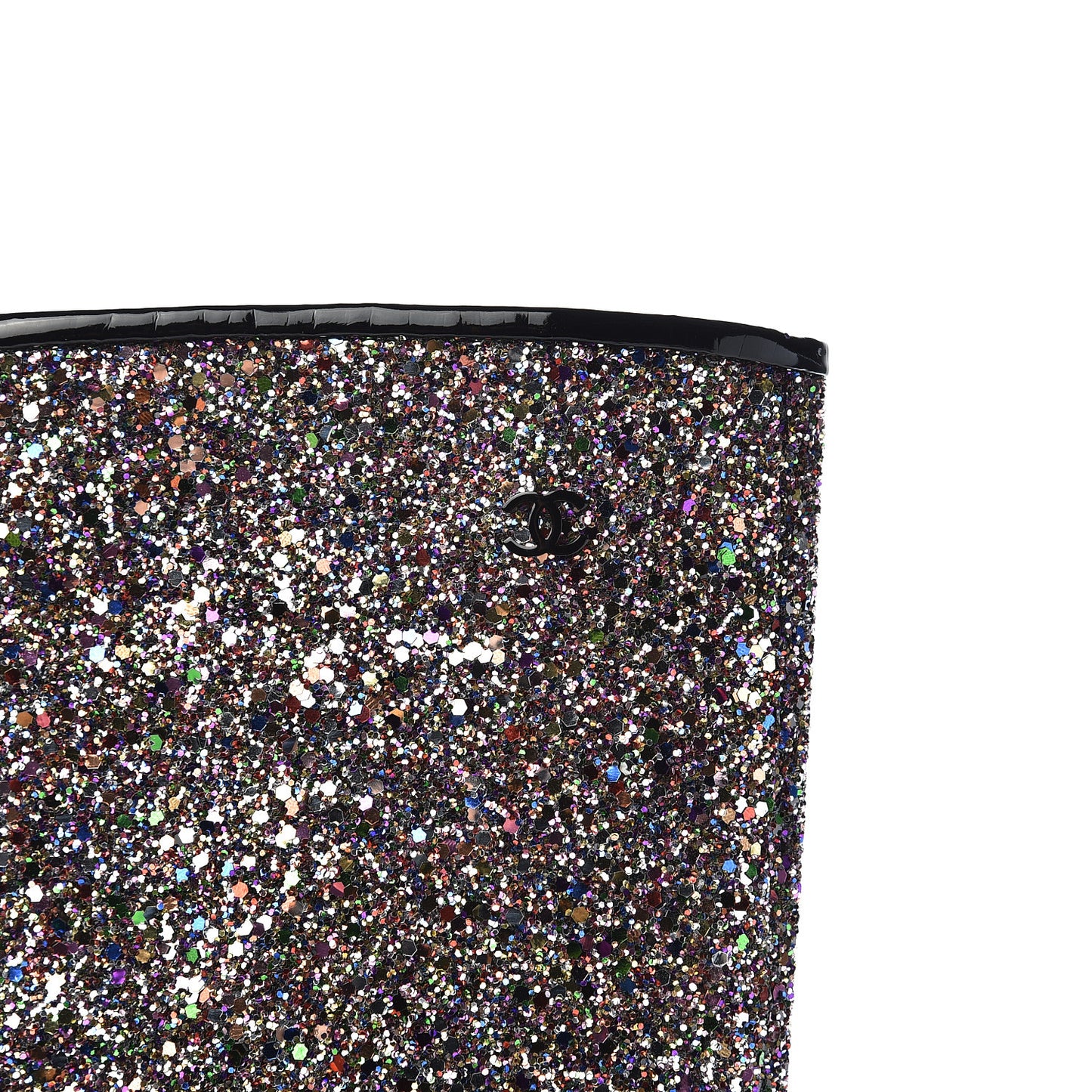 Glitter Patent Calfskin Cap Toe Fantasy High Boots 36.5 Multicolor Black