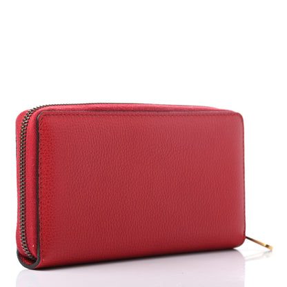 Gucci Cripto Calfskin Interlocking G Logo Zip Around Wallet Hibiscus Red Giallo Black Green Red 3 of 8