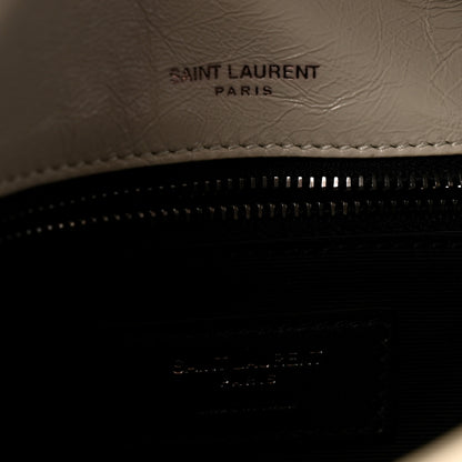 Saint Laurent Crinkled Calfskin Matelasse Monogram Medium Niki Chain Satchel Crema Soft 6 of 12