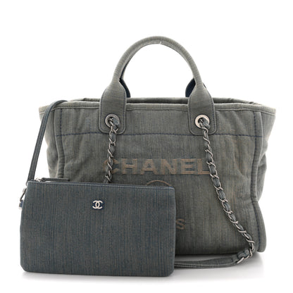 Chanel Denim Small Deauville Tote Light Blue 3 of 11