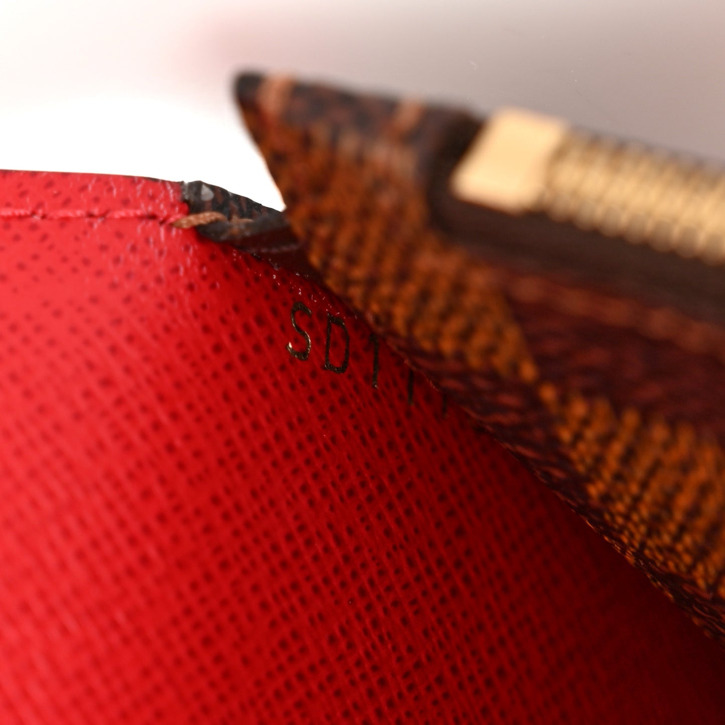 Damier Ebene Josephine Wallet Red