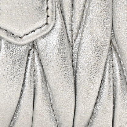 Miu Miu Metallic Nappa Matelasse Mini Arcadie Top Handle Bag Silver 7 of 9